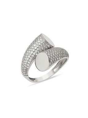 Elegant Silver Open Dome Ring | Women’s Jewelry | Cubic Zirconia